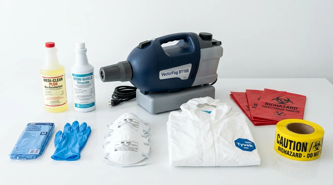 Professional biohazard remediation crew working in Natick